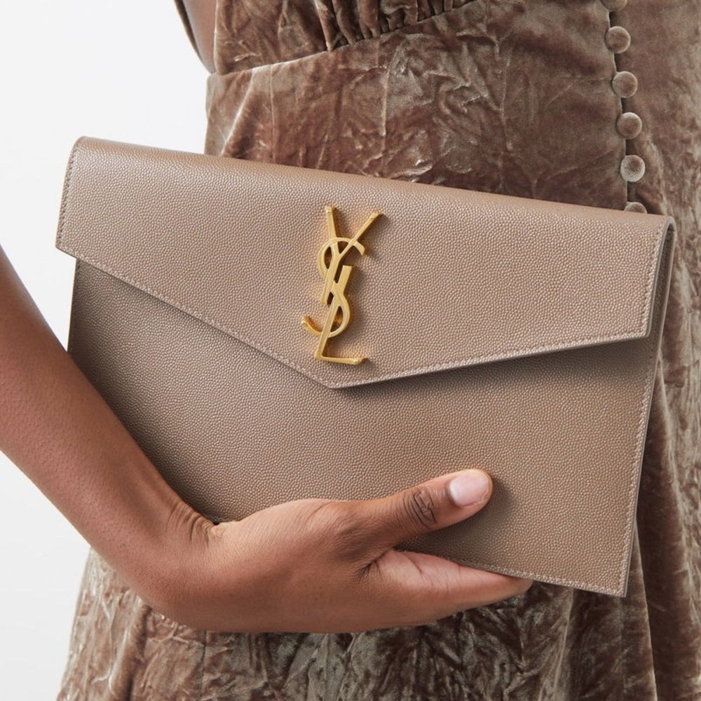 Yves Saint Laurent Tan Clutch Bag